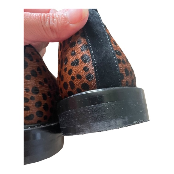 ANN TAYLOR Haircalf Leopard Print Penny Loafers Leather Slip On Size 9 - Picture 8 of 11